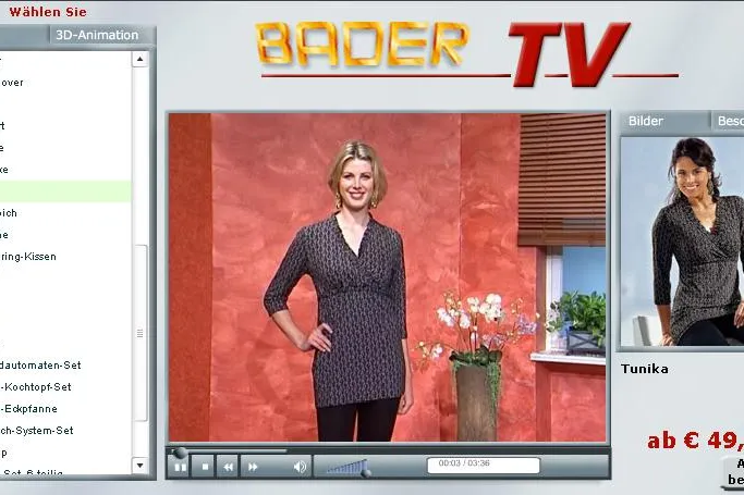 Versandhaus Bader mit eigenem „Bader-TV“ online Bild: Versandhaus Bader mit eigenem „Bader-TV“ online