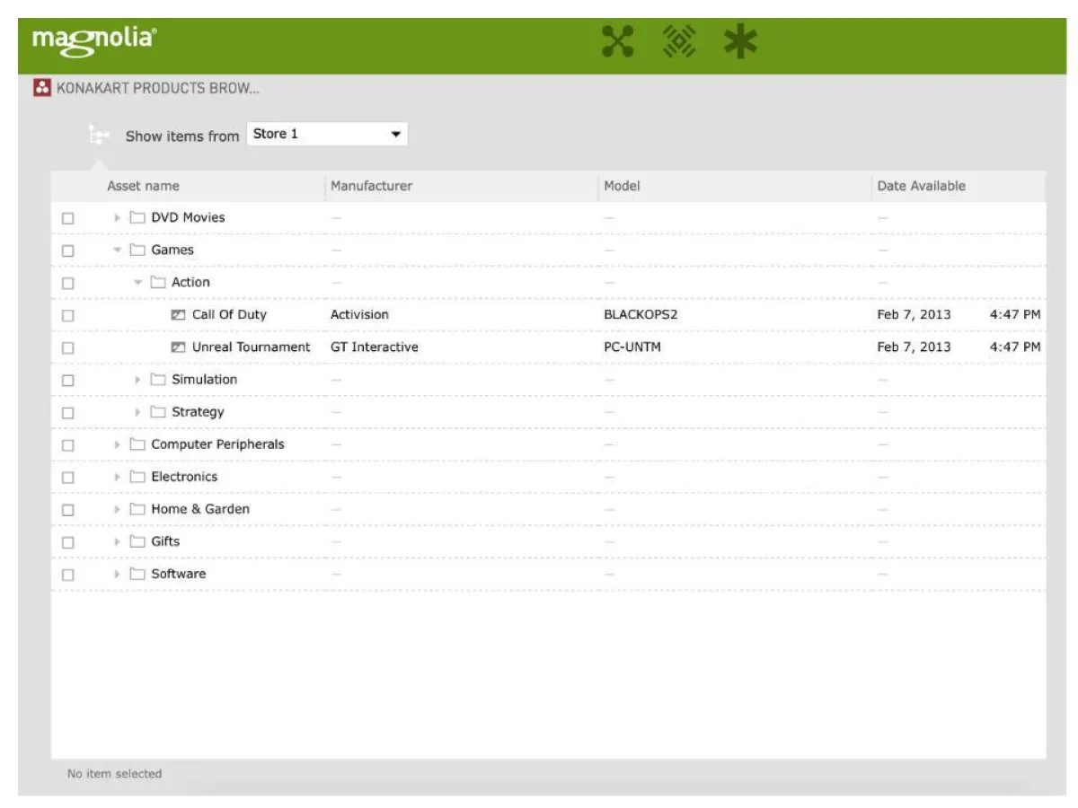 Magnolia KonaKart Screenshot