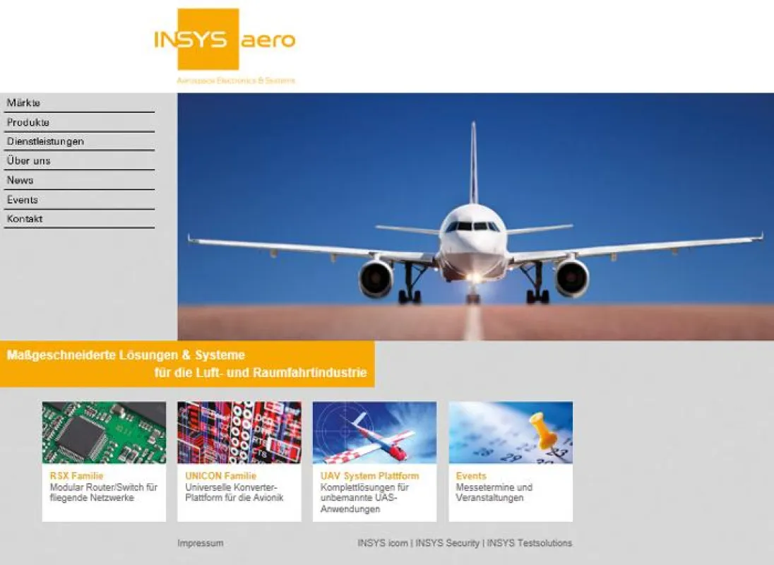INSYS aero – die neue Webseite