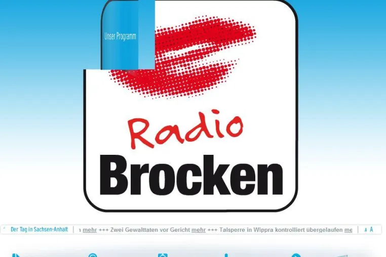 Bild: Internetseiten von Radio Brocken im neuen Glanz