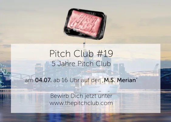 Bild: Pitch Club #19 am 04. Juli ab 16 Uhr auf der „M.S. Merian“ in Frankfurt am Main