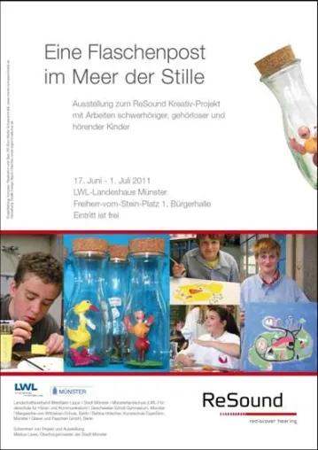 Bild: Ausstellung zur ReSound Kreativ-Werkstatt mit schwerhörigen, gehörlosen und hörenden Kindern in Münster