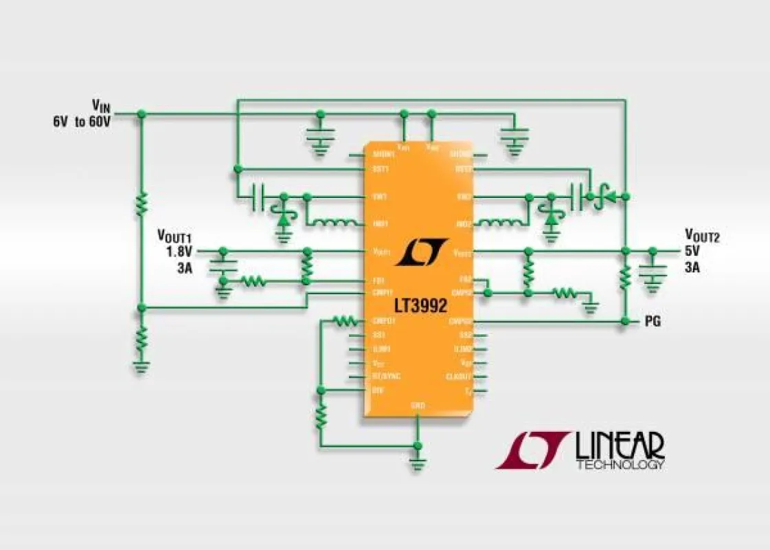Zweikanaliger 60V/3A(IOUT)-DC/DC-Abwärtsregler