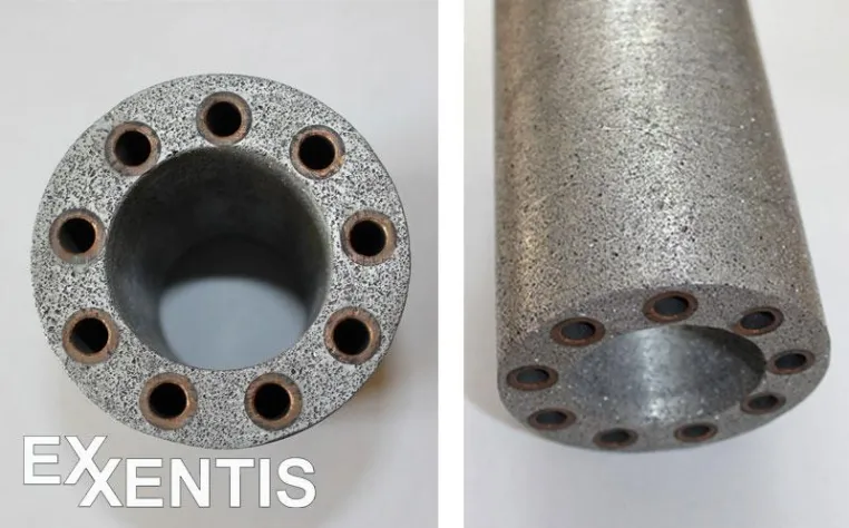Wärmetauscher aus porösem Aluminium. Bild: Wärmetauscher aus porösem Aluminium.