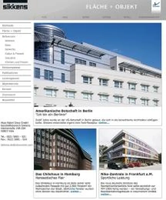 Das Architekturportal www.flaeche-objekt.de in neuem Design.  © Akzo Nobel Deco GmbH | Geschäftsbereich Marke Sikkens