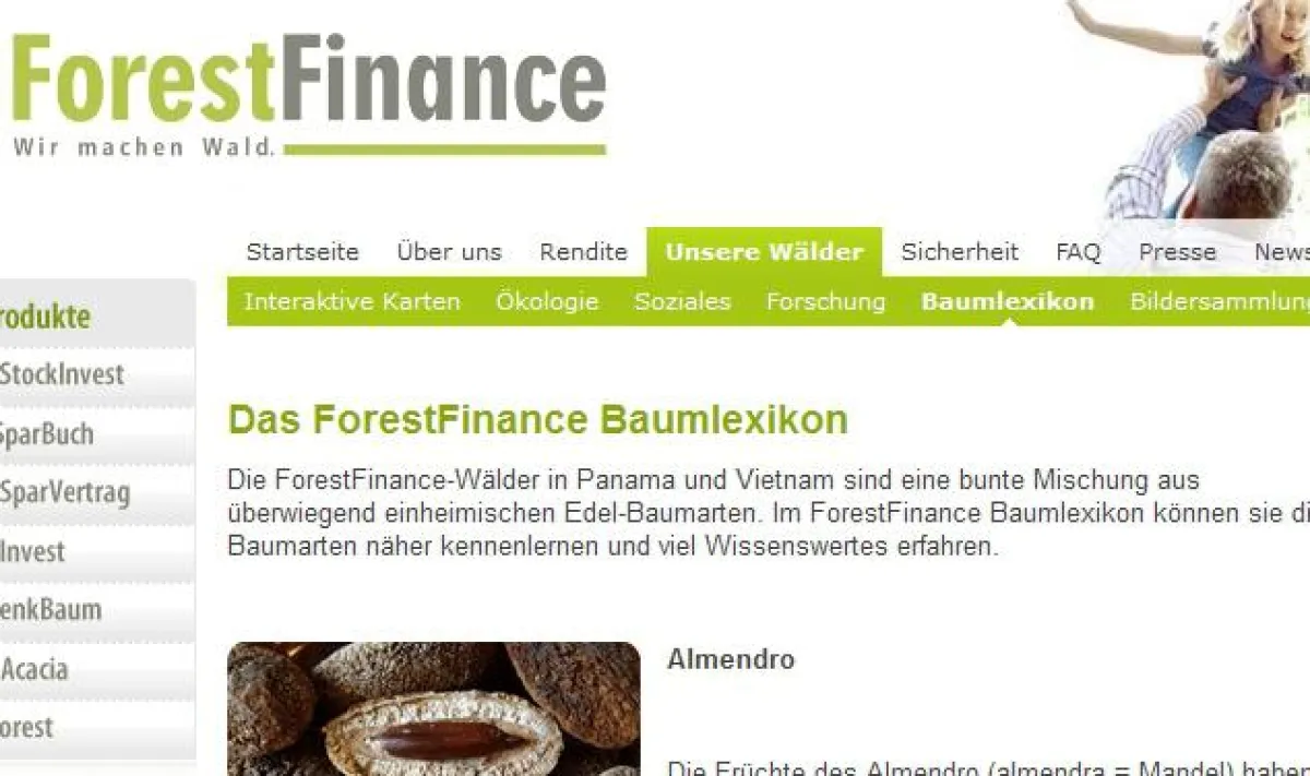 Baumlexikon des Waldinvestment-Anbieters ForestFinance
