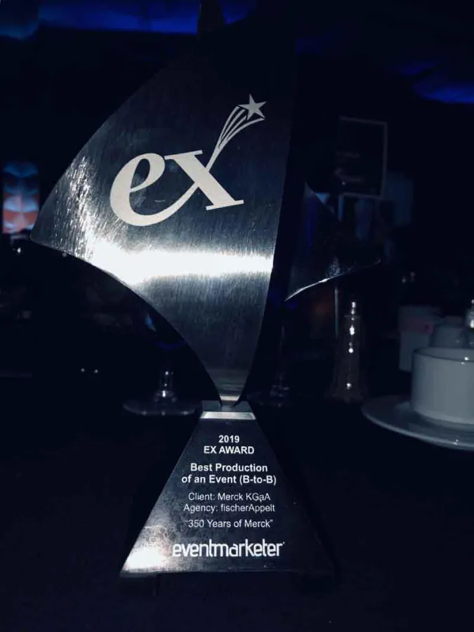 Trophäe Ex Award (Foto: fischerAppelt/Eva Speith, frei zur Veröffentlichung)