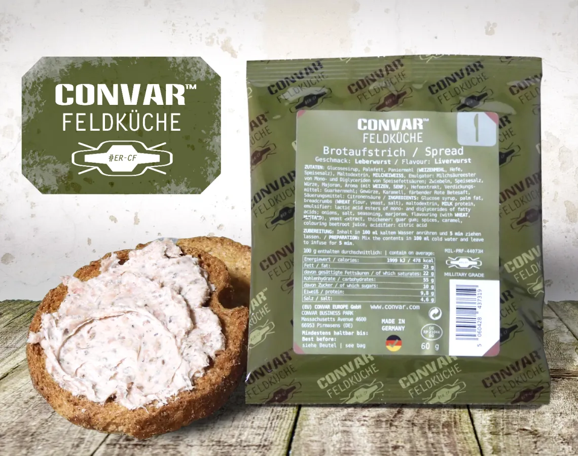 CONVAR Feldküche Brotaufstrich mit Leberwurst-Geschmack (© CONVAR FOODS)