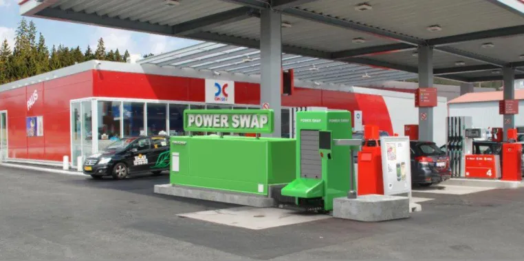 „Auftanken“ von Elektrofahrzeugen „im Handumdrehen“. Bild: „Auftanken“ von Elektrofahrzeugen „im Handumdrehen“.
