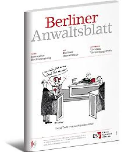 Bild: Das Berliner Anwaltsblatt – ab 2017 im ESV