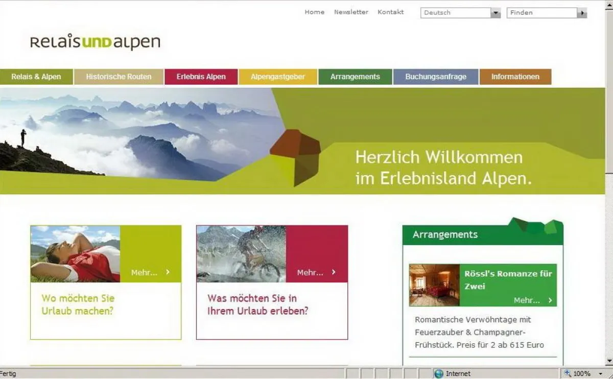 Hotelportal: Relais und Alpen