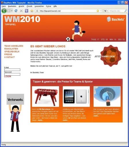 Bild: Fußballfieber bei BauNetz / WM-Tippspiel für Architekten
