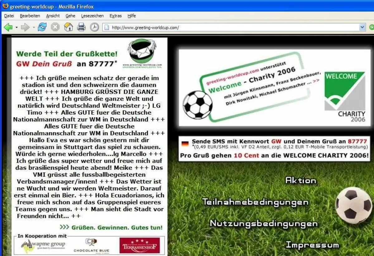 Kreativ und mit viel Witz, die Live-Grüße auf www.greeting-worldcup.com