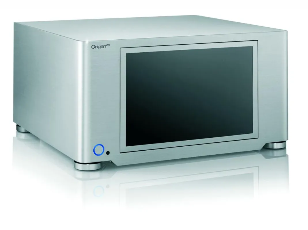 Das komfortable HTPC-Gehäuse S21T mit 12 TFT Touchscreen von OrigenAE in der Frontansicht