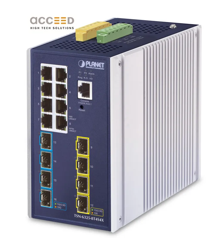 Layer-3-TSN-Switch TSN-6325-8T4S4X für Echtzeit-Automations-Netzwerke (© Acceed GmbH)