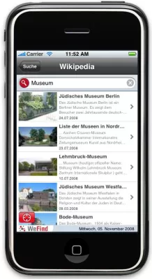 Bild: WeFind, die erste mobile Web 2.0 Community und Nachrichtensuchmaschine für das iPhone und den Computer