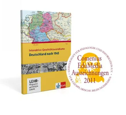Bild: Comenius-Auszeichnung für die Interaktiven Geschichtswandkarten