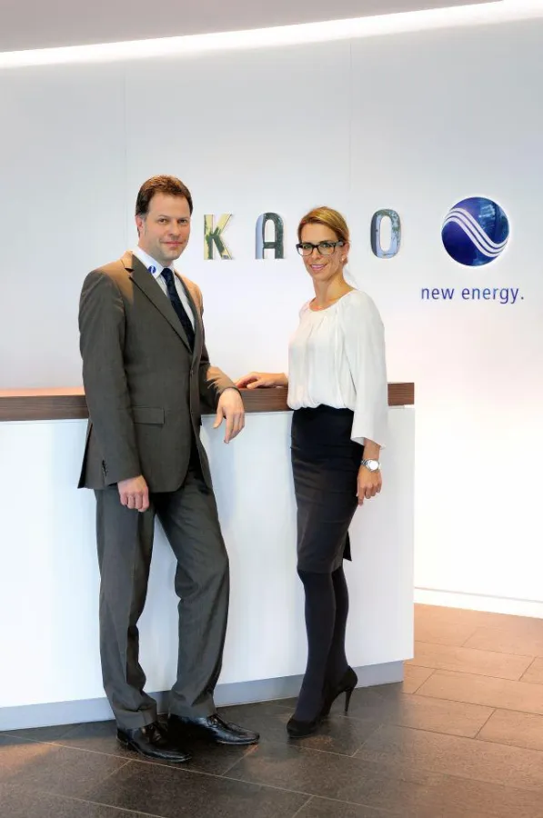 Unternehmenssprecher Andreas Schlumberger und Marketing-Managerin Nadine Kellner