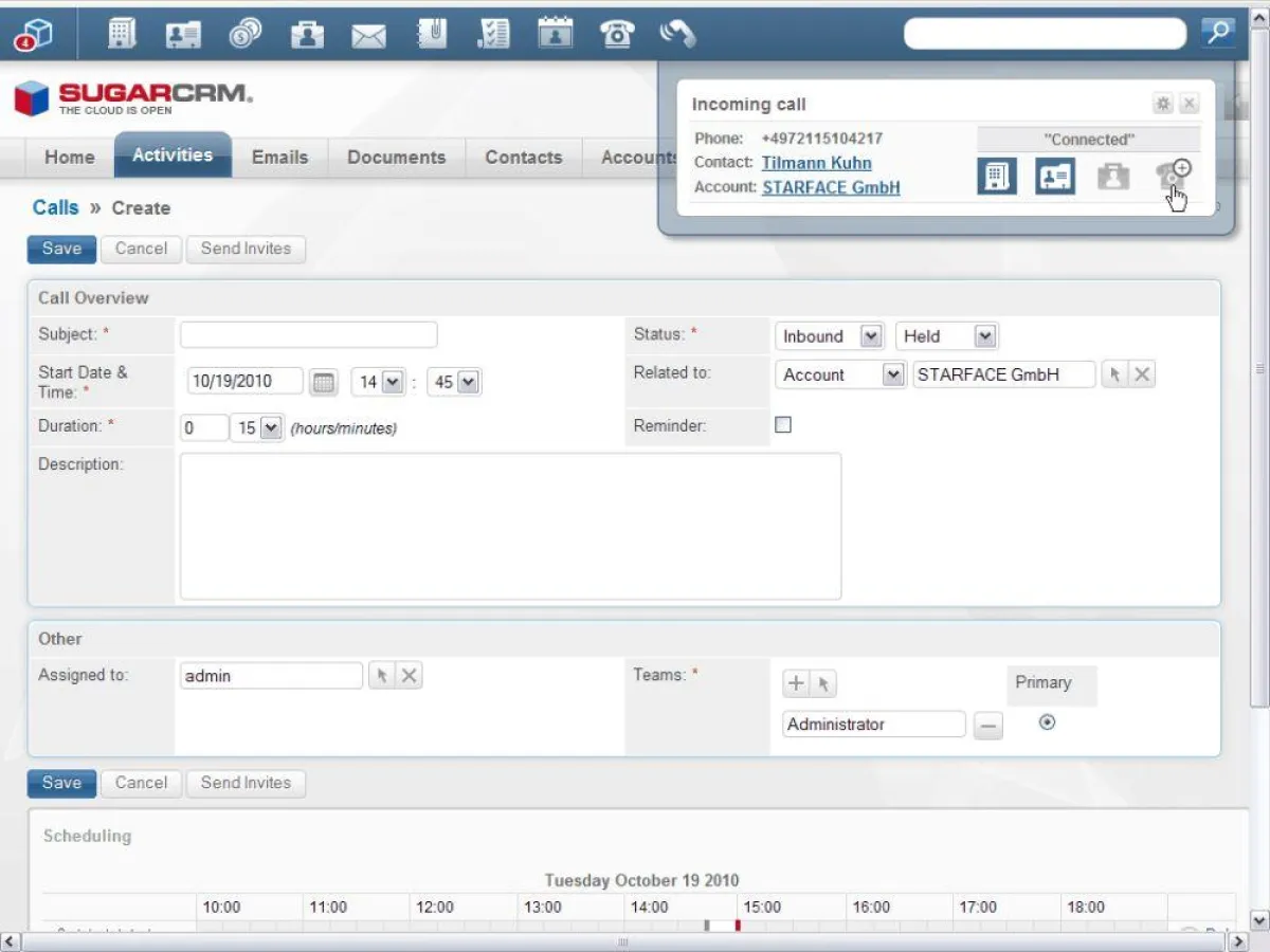 Nahtlose Integration zum Nulltarif: Ab sofort steht unter www.starface.de der STARFACE SugarCRM Connector zum kostenlosen Download