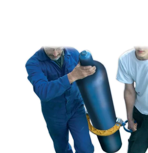 Bild: Ergonomisch Druckgasflaschen hantieren und heben