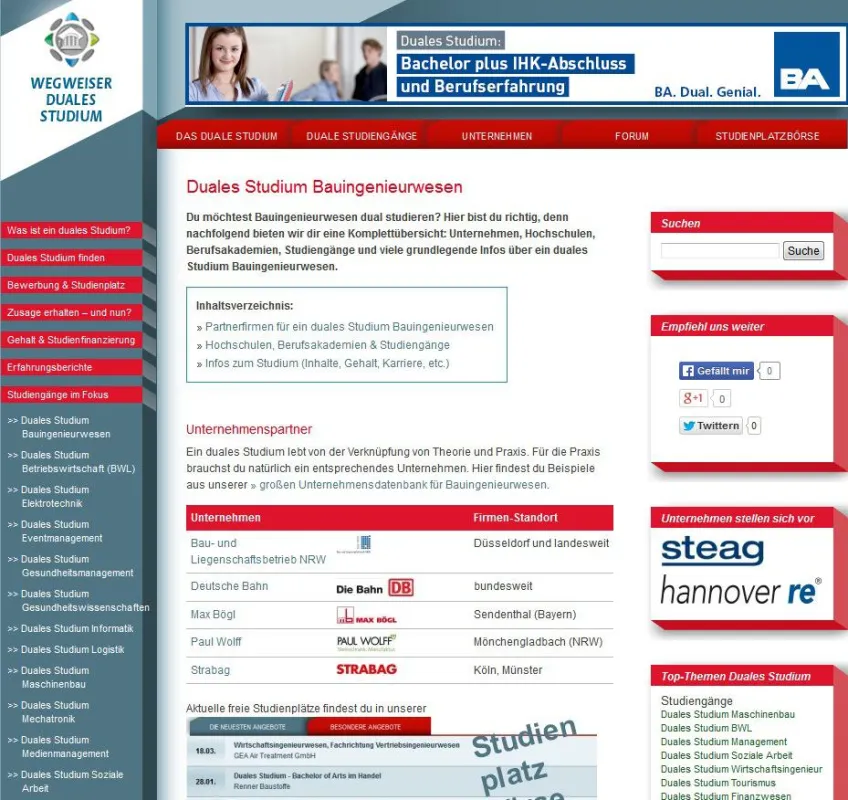 Ratgeber zum dualen Studium Bauingenieurwesen