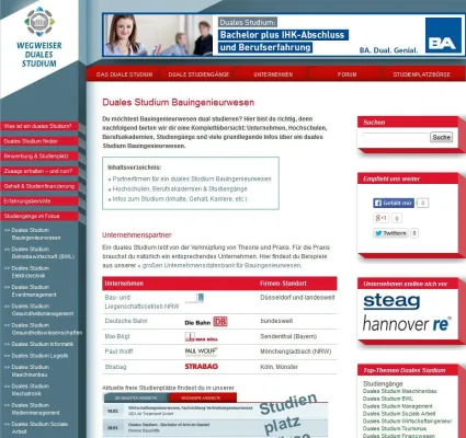 Bild: Duales Studium Bauingenieurwesen: Neuer Ratgeber