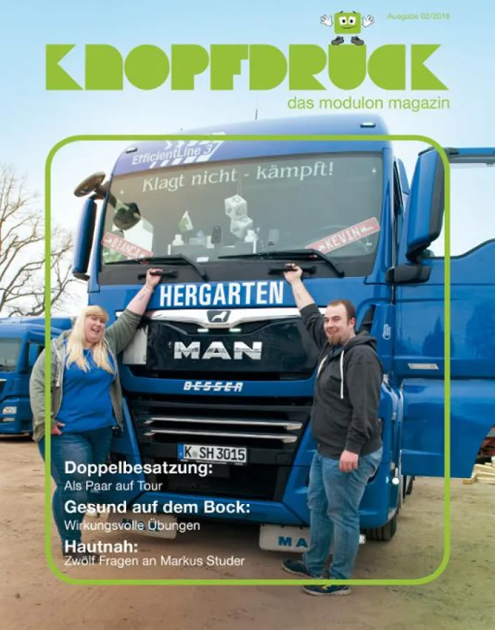 2. Ausgabe des modulon-Kundenmagazins Knopfdruck