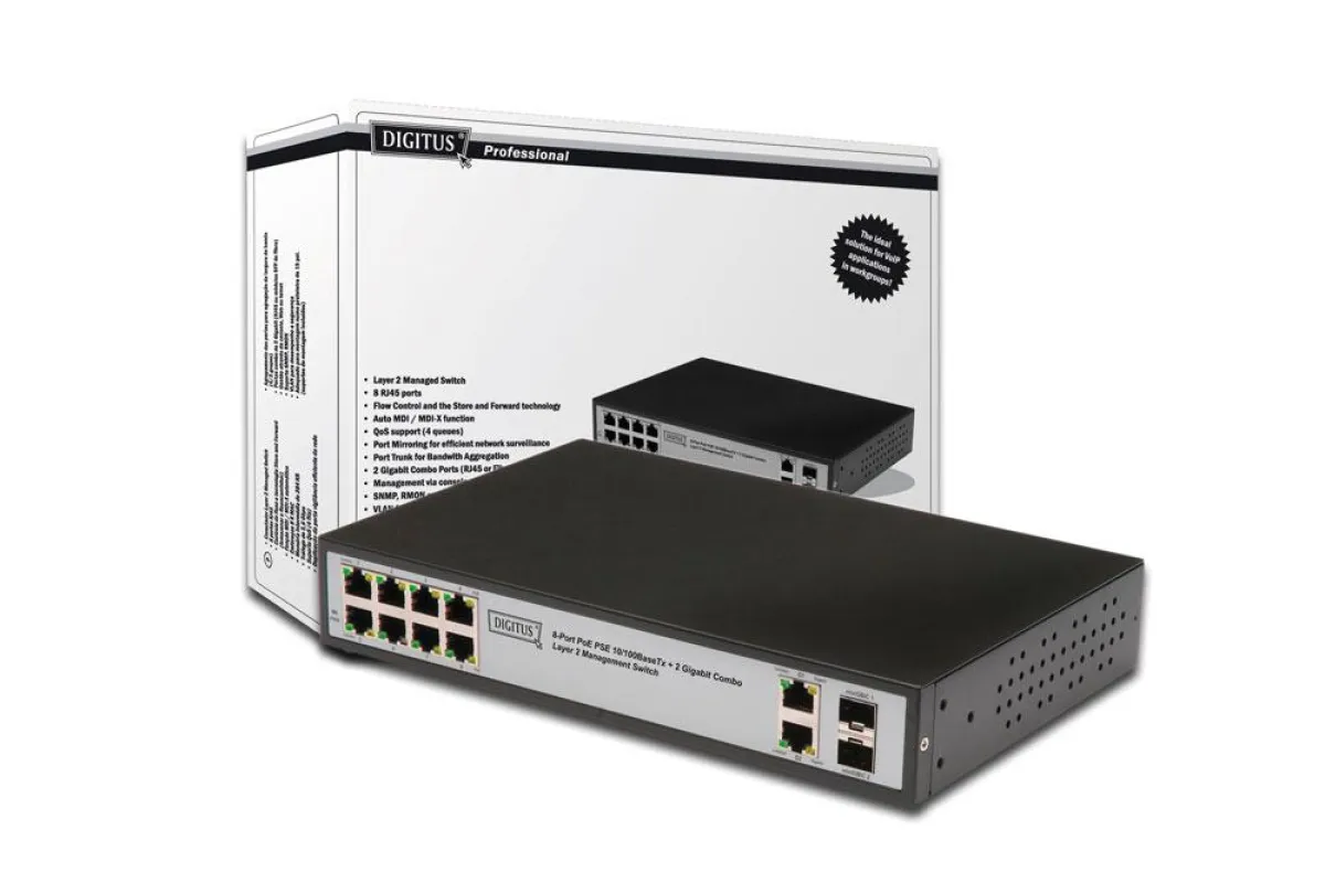 DIGITUS® L2 SNMP managed Fast Ethernet PoE Switch DN-95301