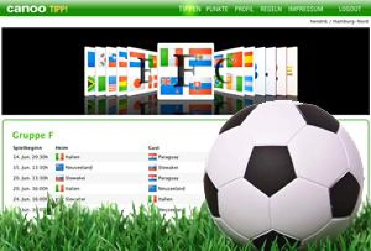 canoo TIPP! - das kostenlose Tippspiel zur Fussball-WM 2010