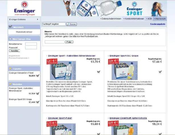 Bild: Einfach online den Durst stillen / Web-Shop für Getränke