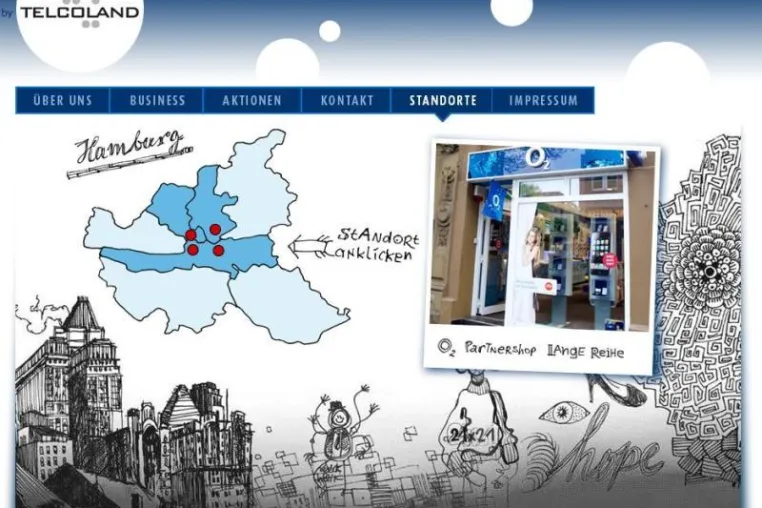 Bild: Neue O2 Webpräsenz des Hamburger Unternehmens Telcoland GmbH