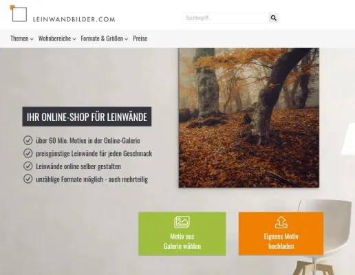 Neuer Leinwandbilder Shop eröffnet mit mehr als 60 Millionen Motiven. Bild: Neuer Leinwandbilder Shop eröffnet mit mehr als 60 Millionen Motiven.