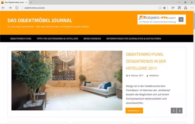 Objektmöbel Journal – Alles was Gastronomen und Hoteliers wissen müssen Bild: Objektmöbel Journal – Alles was Gastronomen und Hoteliers wissen müssen