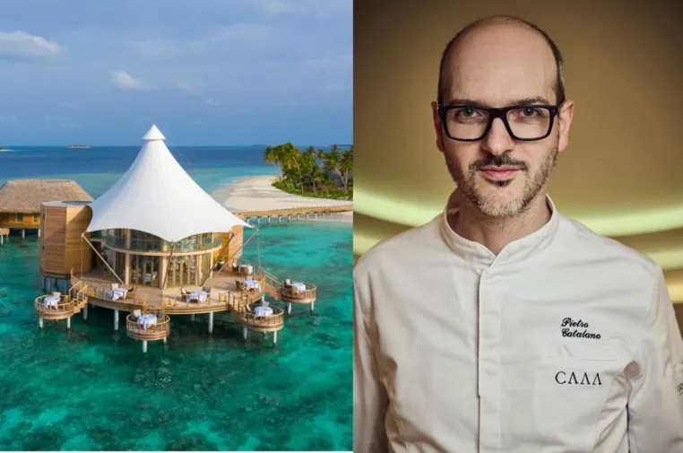 Bild: Starkoch Pietro Catalano vom Schweizer Gourmet-Tempel CAAA zu Gast im The Nautilus auf den Malediven