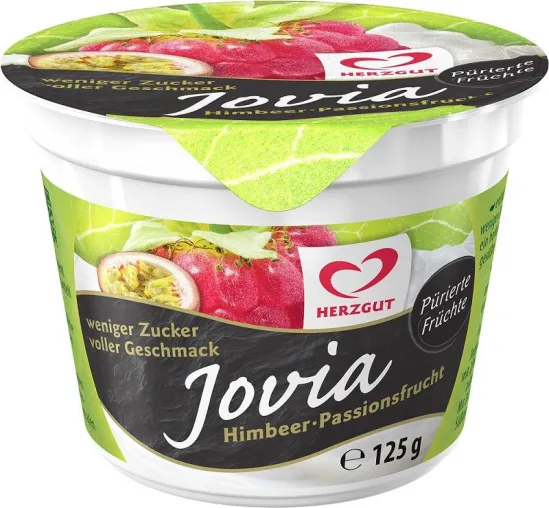 Bild: Himbeer-Passionsfrucht: FrischeMolkerei HERZGUT beschert püriertes Joghurtvergnügen