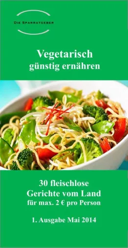 Bild: Geld sparen mit vegetarischen Gerichten - neue Broschüre der Sparratgeber