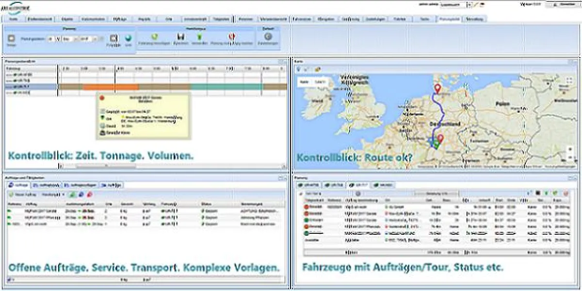 AREALCONTROL PlanBoard im Telematik-Portal - totale Übersicht auf 40