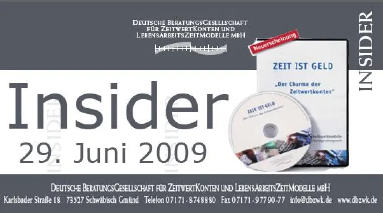 Bild: ZEIT IST GELD- Der Charme der Zeitwertkonten