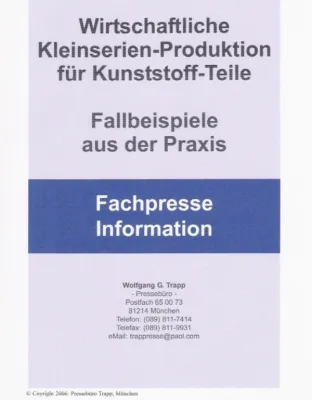 Bild: Neue Fach-Broschüre zur Wirtschaftlichen Kleinserien-Produktion von Kunststoffteilen gratis im PDF-Format