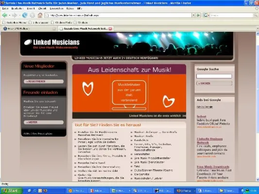 Bild: Die erste internationale Live-Musik-Web-Community auch in deutscher Sprache