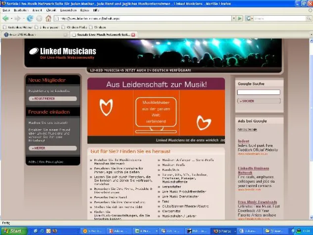 Die erste internationale Live-Musik-Web-Community auch in deutscher Sprache Bild: Die erste internationale Live-Musik-Web-Community auch in deutscher Sprache