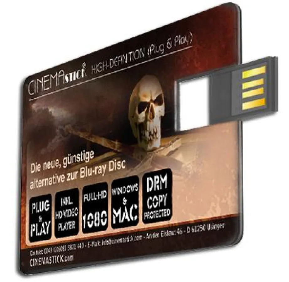 Der neue CINEMASTICK-HD von entertain MARKET bietet jetzt erstmals Spielfime in High-Definition für jedermann und überall.