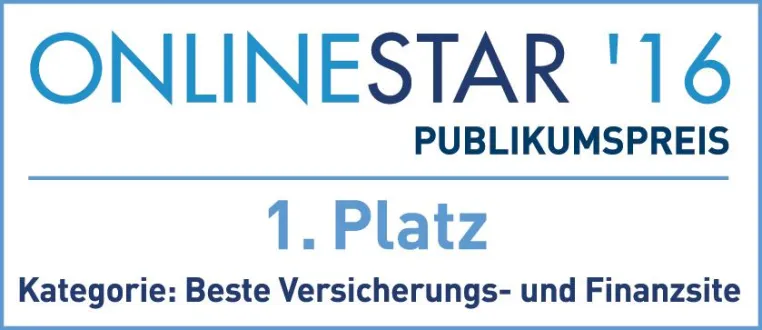 OnlineStar 2016: FINANZCHECK.de ist beste Versicherungs- und Finanzsite Bild: OnlineStar 2016: FINANZCHECK.de ist beste Versicherungs- und Finanzsite