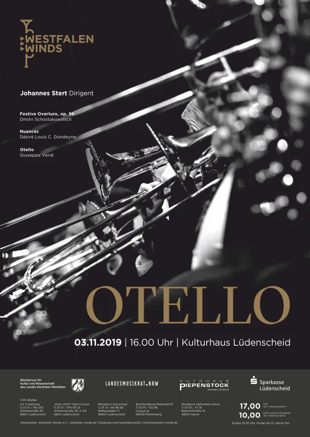 Westfalen Winds mit Verdis Otello im Kulturhaus Lüdenscheid
