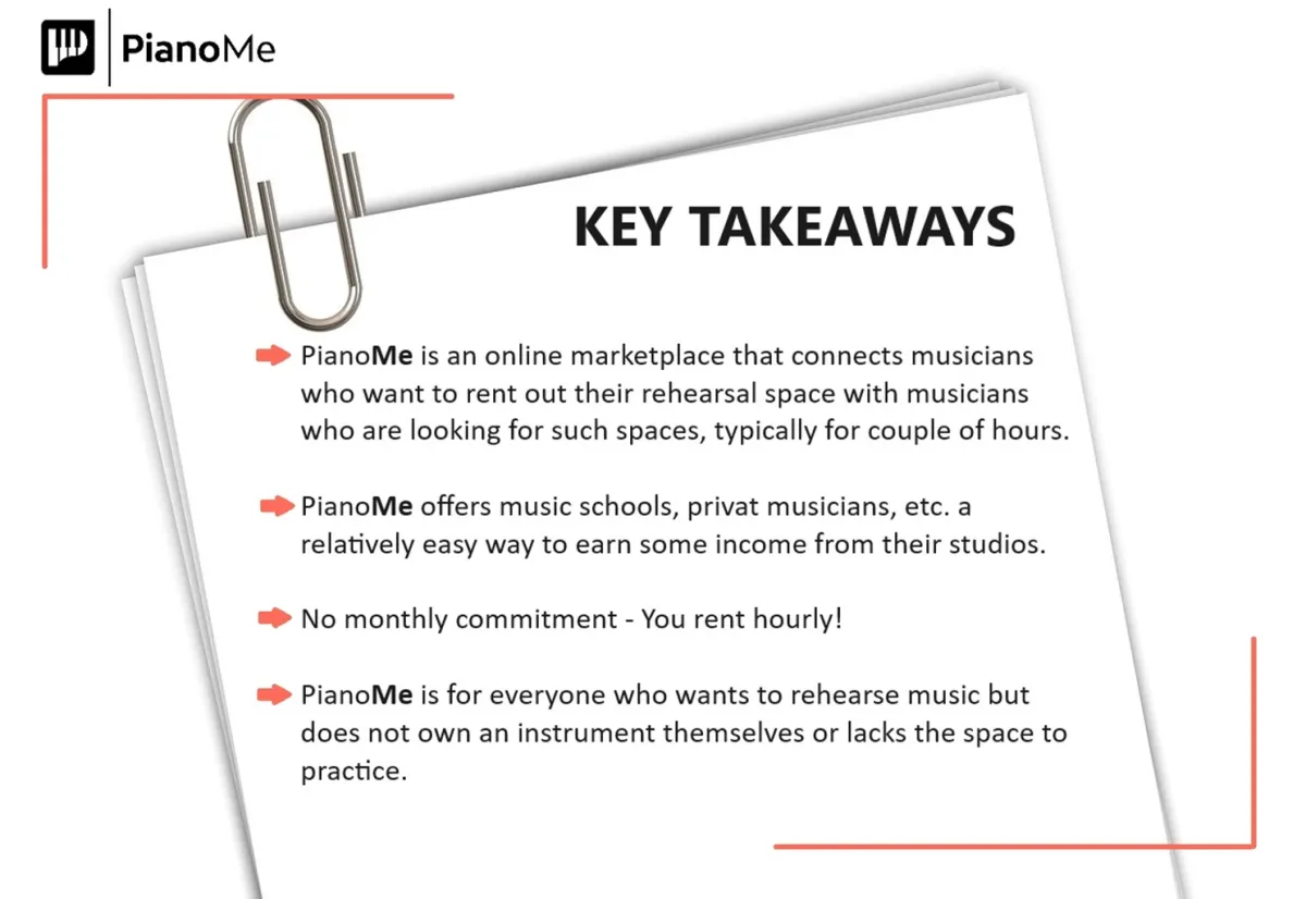 PianoMe - Rehearsal Spaces Sharing Community (© PianoMe)