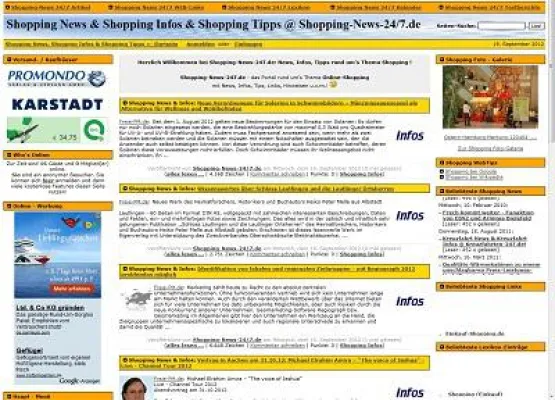 Bild: ShoppingPortal Shopping-News-247.de mit neuen Features online