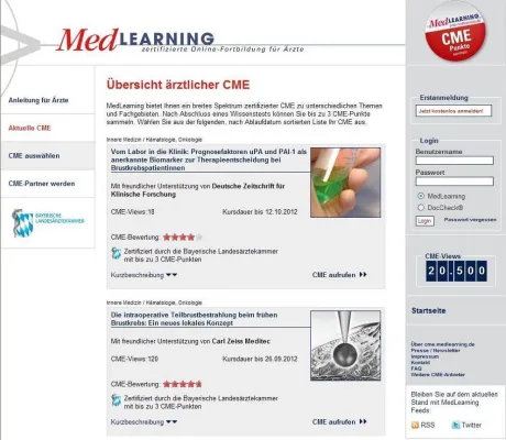 Bild: Kooperation zwischen DZKF und cme.medlearning.de im Bereich ärztliche Fortbildung