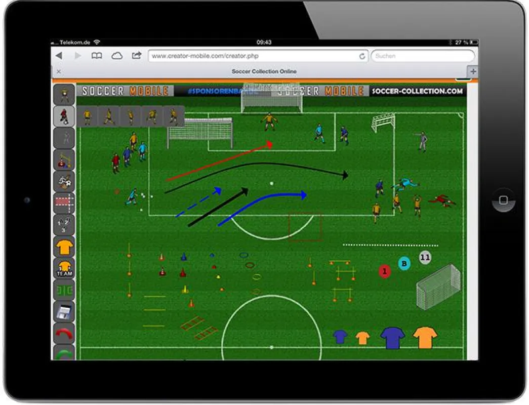 Soccer CREATOR Mobile auf dem Tablet