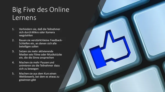 Bild: Die Big Five des Online Lernens