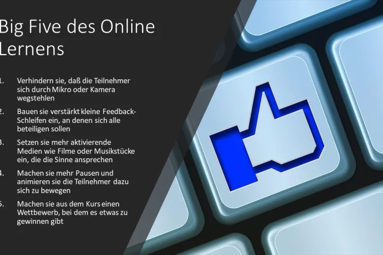 Bild: Die Big Five des Online Lernens